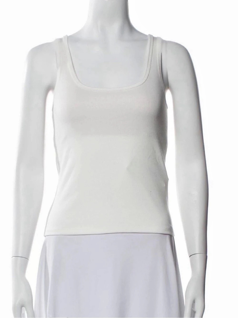 Norman Ambrose Women's White Scoop Neck Tank Top